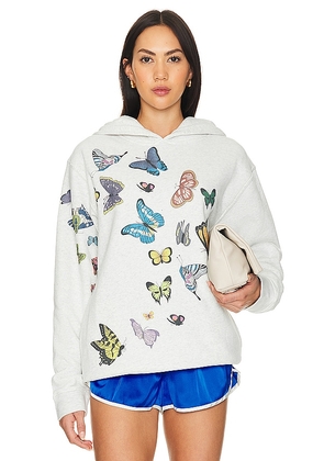 Stay Cool Butterfly Hoodie in Light Grey. Size L.