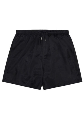 Armani Exchange logo-jacquard satin swim shorts - Black