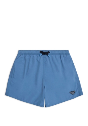 Emporio Armani logo-appliqué drawstring swim shorts - Blue