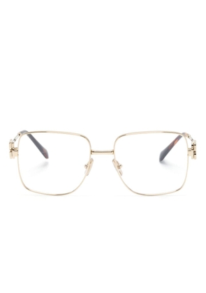Miu Miu Eyewear logo-lettering square-frame glasses - Gold