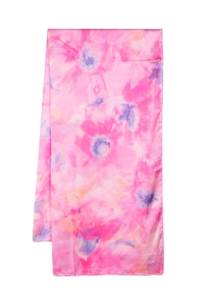 LIU JO floral-print satin scarf - Pink