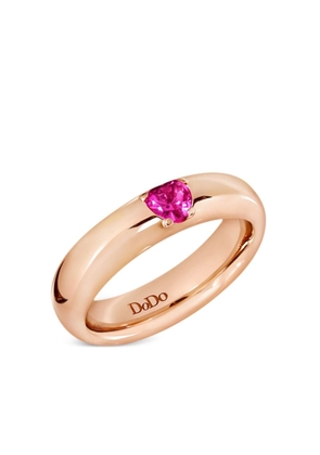 Dodo 9kt rose gold Heart ruby band ring - Pink