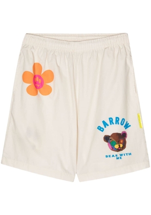 BARROW logo-print cotton shorts - Neutrals