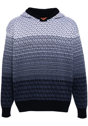 Missoni pattern intarsia-knit hoodie - Blue
