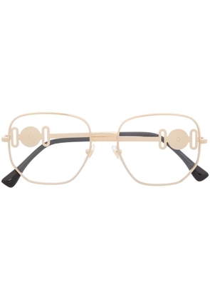 Versace Eyewear logo square-frame glasses - Gold