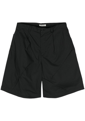 Undercover dart-detail wide-leg shorts - Black