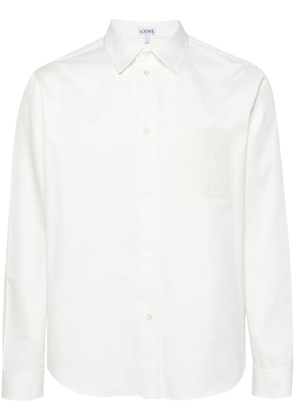 LOEWE Anagram-debossed long-sleeve shirt - White