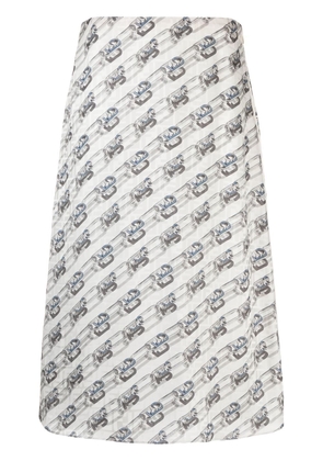 FENDI graphic-print high-waisted skirt - Grey