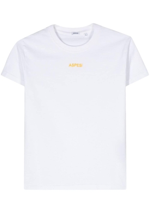 ASPESI logo-embroidered cotton T-shirt - White