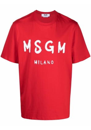 MSGM logo-print crew neck T-shirt - Red