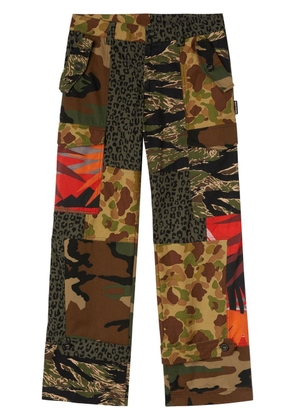 Palm Angels mix-print cargo trousers - Green
