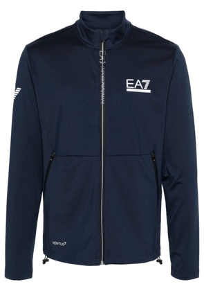 Ea7 Emporio Armani logo-print zipped performance sweatshirt - Blue
