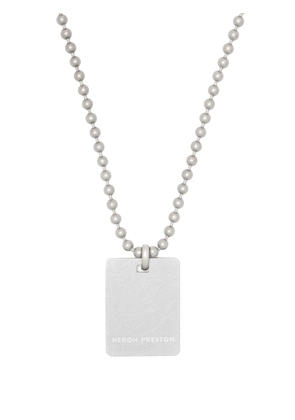 Heron Preston logo-tag brass necklace - Silver