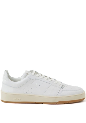 Closed panelled leather low-top sneakers - White