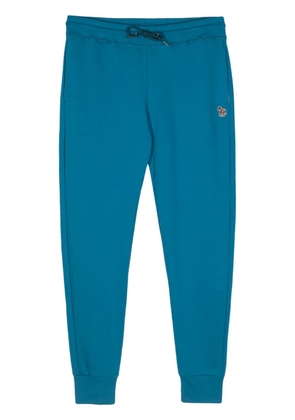 PS Paul Smith Zebra-appliqué organic cotton track pants - Blue
