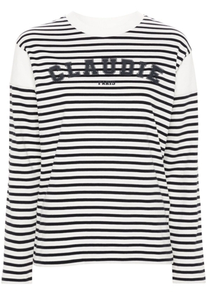 Claudie Pierlot logo-print breton stripe T-shirt - White
