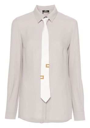 Elisabetta Franchi tie-detail georgette blouse - Grey