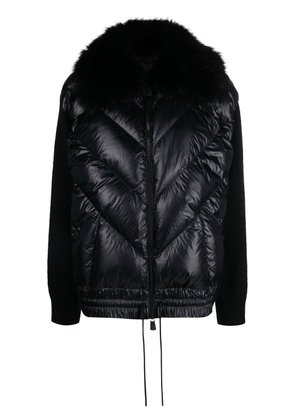 Moncler Grenoble knit-sleeves padded jacket - Black
