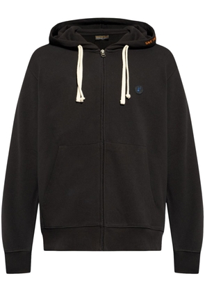 Save The Duck embossed logo cotton hooded jacket - Black