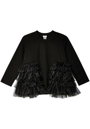 Noir Kei Ninomiya ruffle-embellished cotton jacket - Black