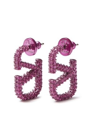 Valentino Garavani VLogo Signature crystal-embellished earrings - Pink