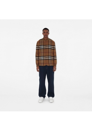 Burberry Check Wool Blend Bomber Jacket