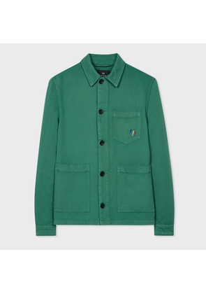 PS Paul Smith Bright Green Cotton-Linen 'Broad Stripe Zebra' Work Jacket