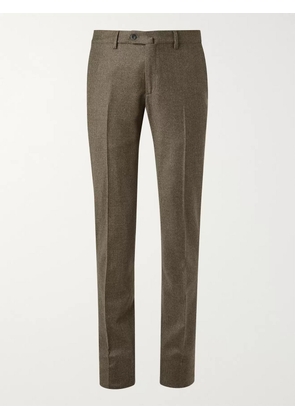 Loro Piana - Grey Slim-Fit Puppytooth Virgin Wool and Cashmere-Blend Trousers - Men - Green - IT 46