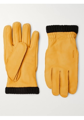 Hestra - Primaloft Fleece-Lined Full-Grain Leather Gloves - Men - Yellow - 8