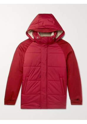 Loro Piana - Storm System Quilted Baby Cashmere and Shell Hooded Jacket - Men - Burgundy - M