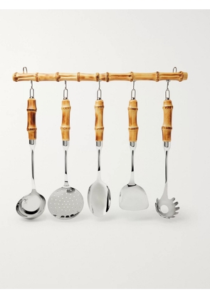 Lorenzi Milano - Stainless Steel and Bamboo Cookware Set - Men - Brown