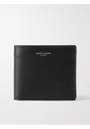 SAINT LAURENT - Pebble-Grain Leather Billfold Wallet - Men - Black
