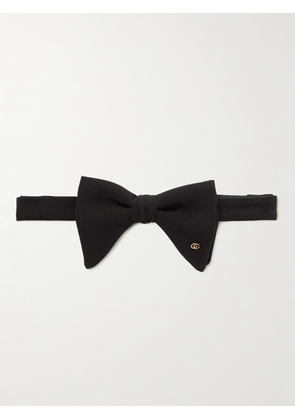 Gucci - Pre-Tied Logo-Embellished Silk Crepe de Chine Bow Tie - Men - Black