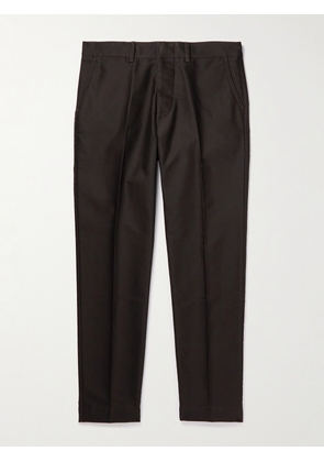 TOM FORD - Slim-Fit Tapered Pleated Cotton Chinos - Men - Black - UK/US 30