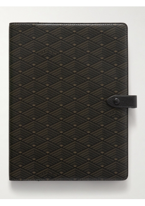 Métier - Leather-Trimmed Printed Canvas Notebook - Men - Black