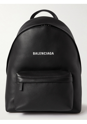 Balenciaga - Logo-Print Leather Backpack - Men - Black
