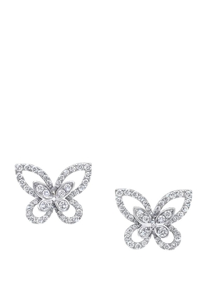 Graff White Gold And Diamond Butterfly Earrings