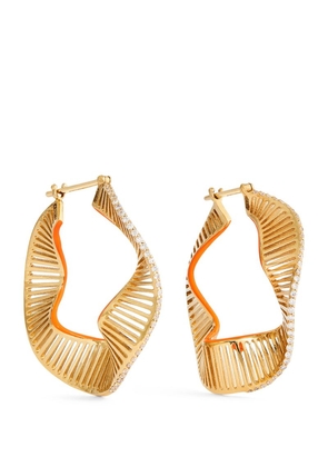 L'Atelier Nawbar Yellow Gold, Diamond And Enamel Twisted Waves Earrings