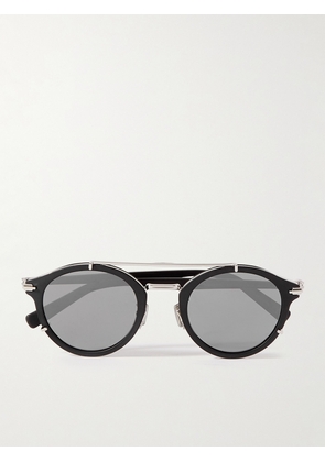 Dior Eyewear - Blacksuit R7U Acetate and Silver-Tone Round-Frame Sunglasses - Men - Black