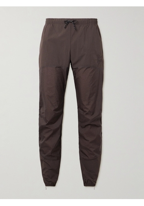 DISTRICT VISION - Zanzie Tapered Logo-Embroidered Panelled Shell Track Pants - Men - Brown - S