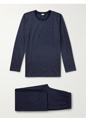 Zimmerli - Striped Filo di Scozia Cotton-Jersey Pyjama Set - Men - Blue - S