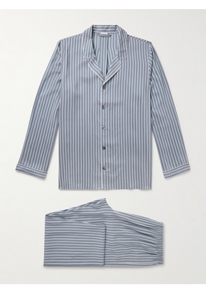 Zimmerli - Camp-Collar Striped Woven Pyjama Set - Men - Blue - S