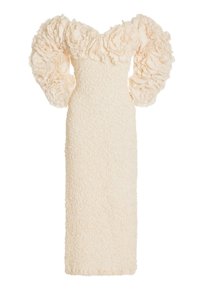 Mara Hoffman - Luna Off-The-Shoulder Textured-Cotton Midi Dress - Off-White - XS - Moda Operandi