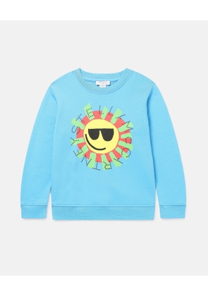Stella McCartney - Sunshine Face Sweatshirt, Woman, Azure Blue, Size: 2