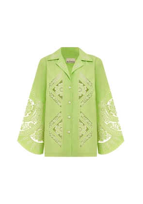 ALÉMAIS - Lola Cotton Shirt - Lime Green - AU 8 - Moda Operandi