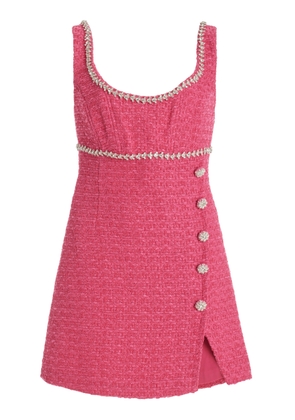 Self Portrait - Embellished Tweed Boucle Mini Dress - Pink - US 8 - Moda Operandi