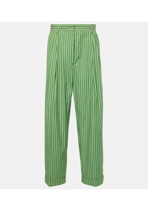 Dries Van Noten Striped cotton poplin straight pants
