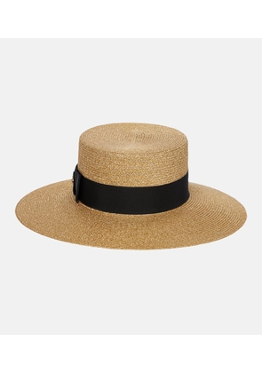 Gucci Embellished lamé straw hat