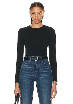 RE/DONE Baby Long Sleeve Top in Black - Black. Size L (also in ).