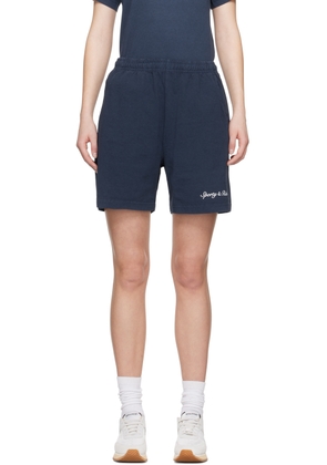 Sporty & Rich Navy Syracuse Shorts